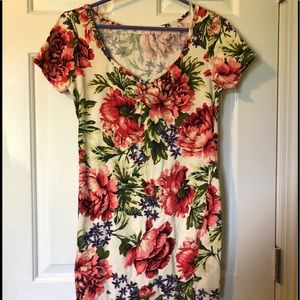Floral tight mini dress